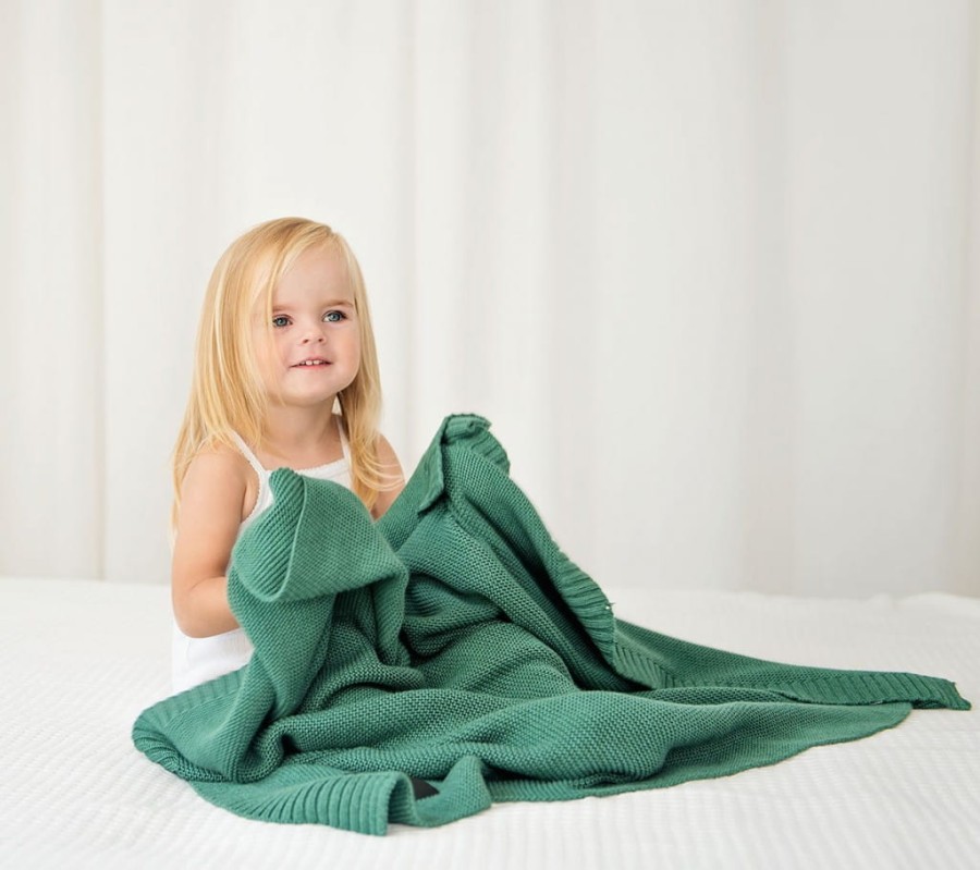 Bambusowy koc 80x100 BUTELKOWA ZIELEŃ / Lullalove