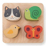 Drewniana zabawka sensoryczna - Zwierzęta - kształty i faktury / Tender Leaf Toys