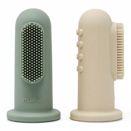 2 pierwsze szczoteczki na palec Cambrige Blue & Sand/ Mushie