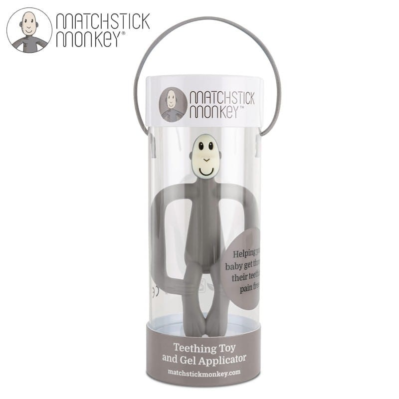 Gryzak masujący ze szczoteczką SZARY / Matchstick Monkey