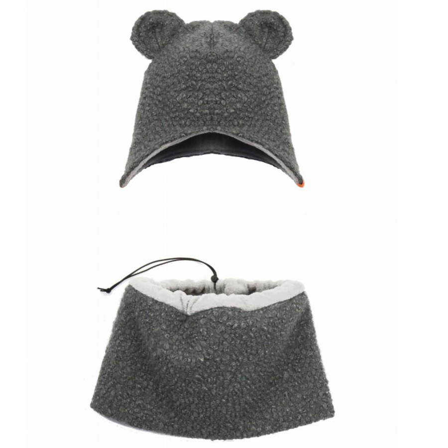 Wełniany zestaw zimowy - popiel / benni