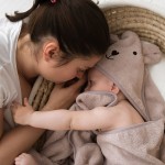 Ręcznik bambusowy z kapturkiem 85x85cm – latte / Bolo