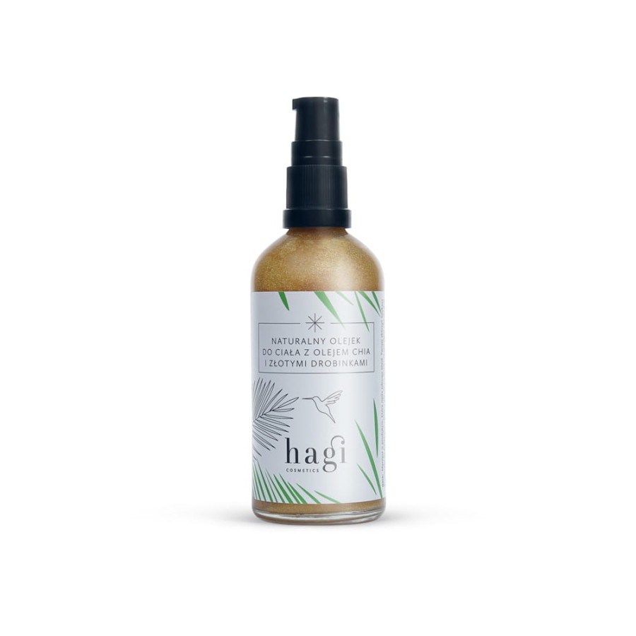 Naturalny olejek do ciała z olejem chia i złotymi drobinkami / Hagi Cosmetics