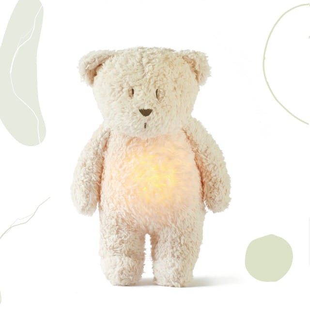 Moonie Organic - szumiący miś z lampką - SAND