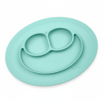 Silikonowy talerzyk z podkładką mały 2w1 Mini Mat miętowy / EZPZ