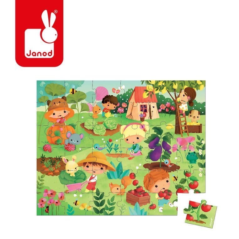 Puzzle w walizce Ogród 36 elementów 4+ / Janod