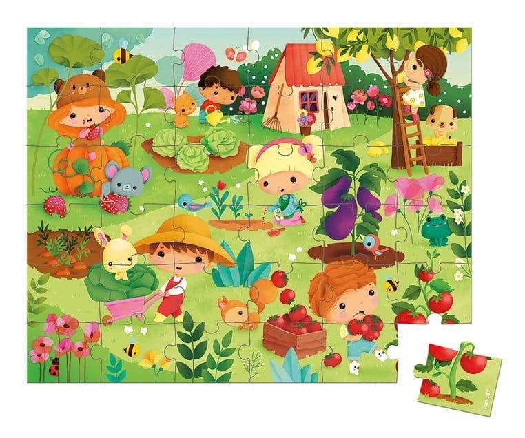 Puzzle w walizce Ogród 36 elementów 4+ / Janod