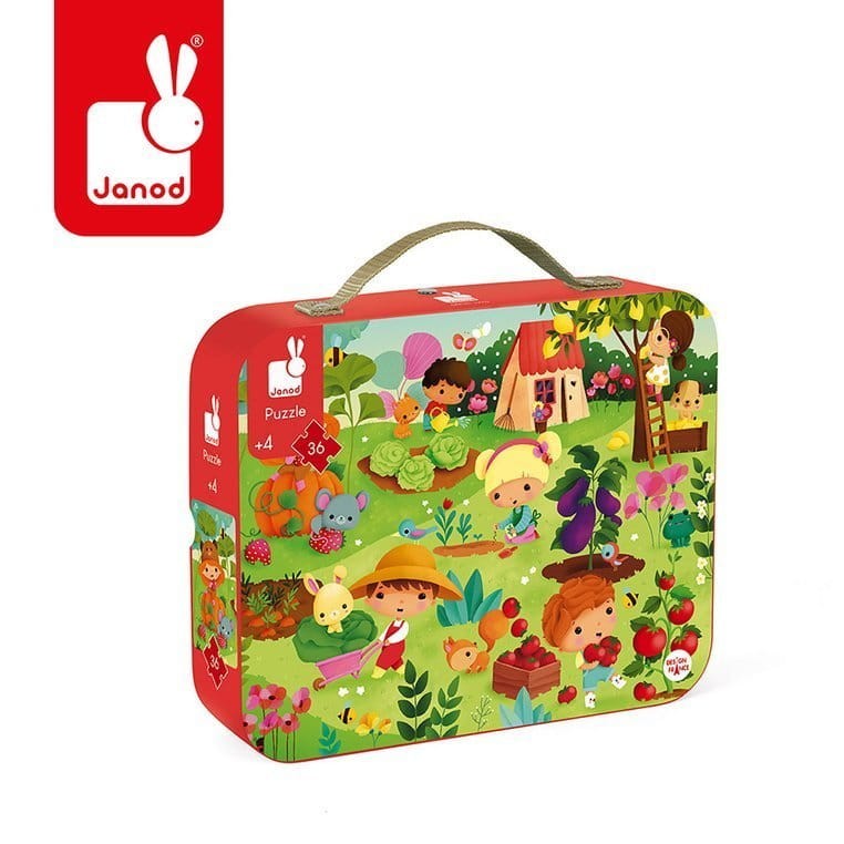 Puzzle w walizce Ogród 36 elementów 4+ / Janod