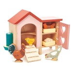 Drewniane figurki do zabawy - kurnik z kurami / Tender Leaf Toys