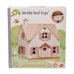 Drewniany dwupiętrowy domek dla lalek z wyposażeniem / Tender Leaf Toys