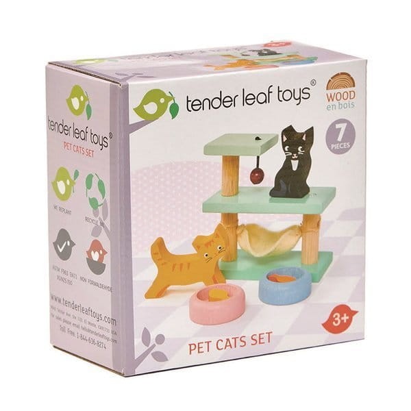 Drewniane figurki do zabawy - kotki / Tender Leaf Toys