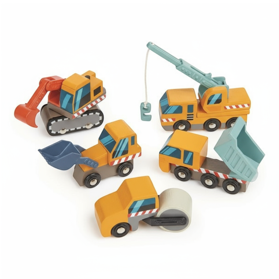 Drewniane pojazdy budowlane / Tender Leaf Toys