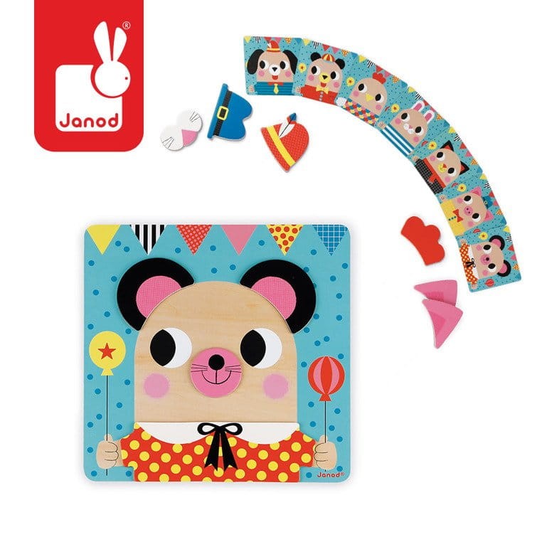 Układanka drewniana magnetyczna Zwierzątka / Janod