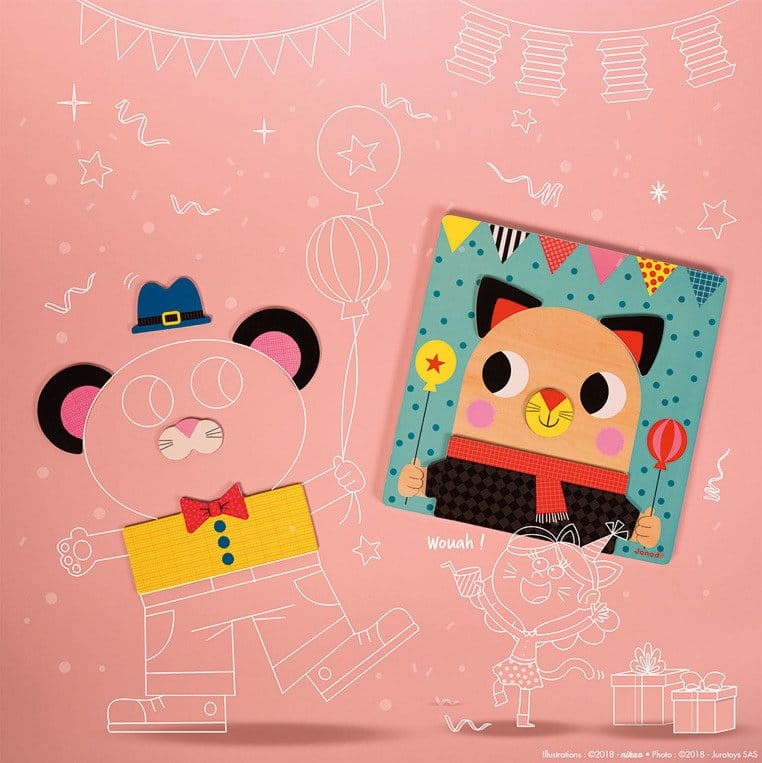 Układanka drewniana magnetyczna Zwierzątka / Janod