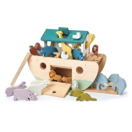 Drewniany statek ze zwierzątkami - Arka Noego / Tender Leaf Toys