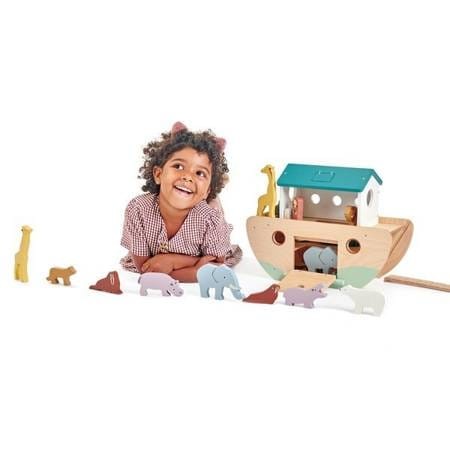 Drewniany statek ze zwierzątkami - Arka Noego / Tender Leaf Toys