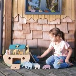 Drewniany statek ze zwierzątkami - Arka Noego / Tender Leaf Toys