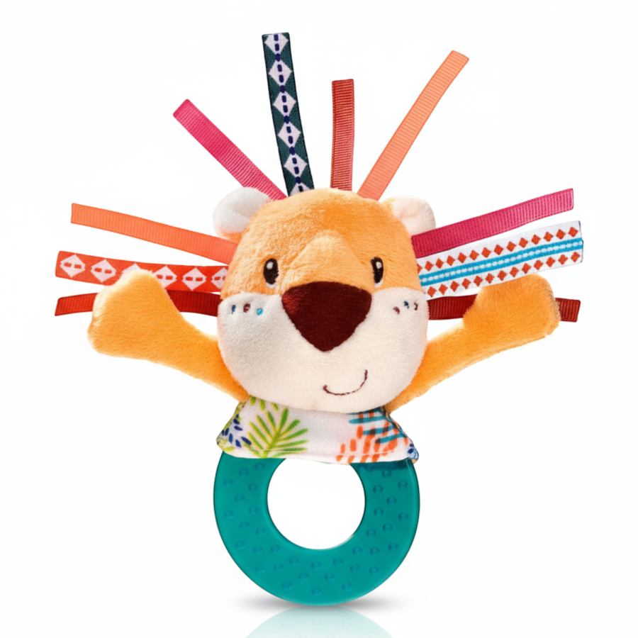 Grzechotka z gryzakiem i szeleszczącą folią Lew Jack 3 m+ / Lilliputiens