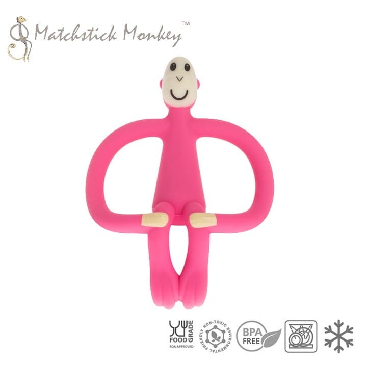 Gryzak masujący ze szczoteczką RÓŻOWY / Matchstick Monkey
