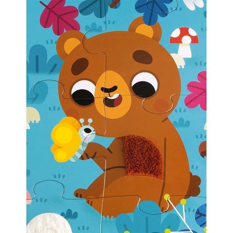 Puzzle sensoryczne 20 elementów Leśne zwierzęta / Janod