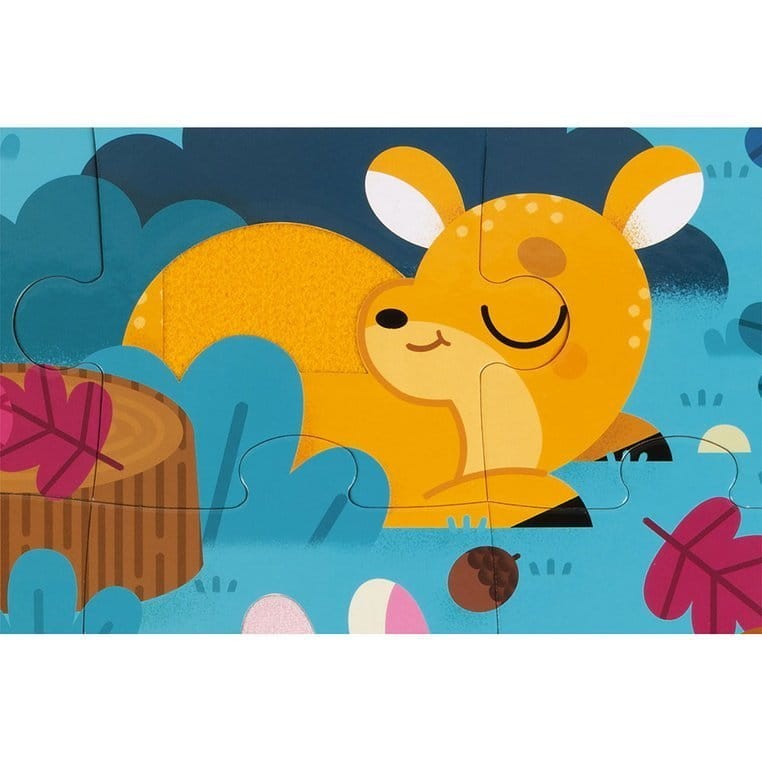 Puzzle sensoryczne 20 elementów Leśne zwierzęta / Janod
