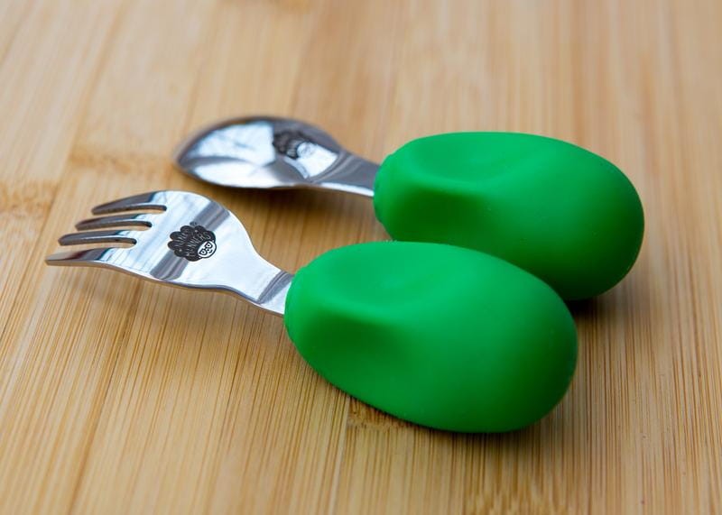 Widelec i łyżka 1-3 lat, ETAP 2 - green / Nanas Manners