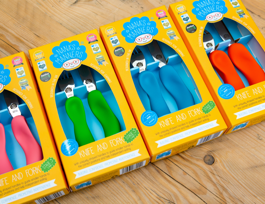 Sztućce kształtujące chwyt 3-9 lat, ETAP 3 - pink / Nanas Manners