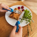 Sztućce kształtujące chwyt 3-9 lat, ETAP 3 - blue / Nanas Manners