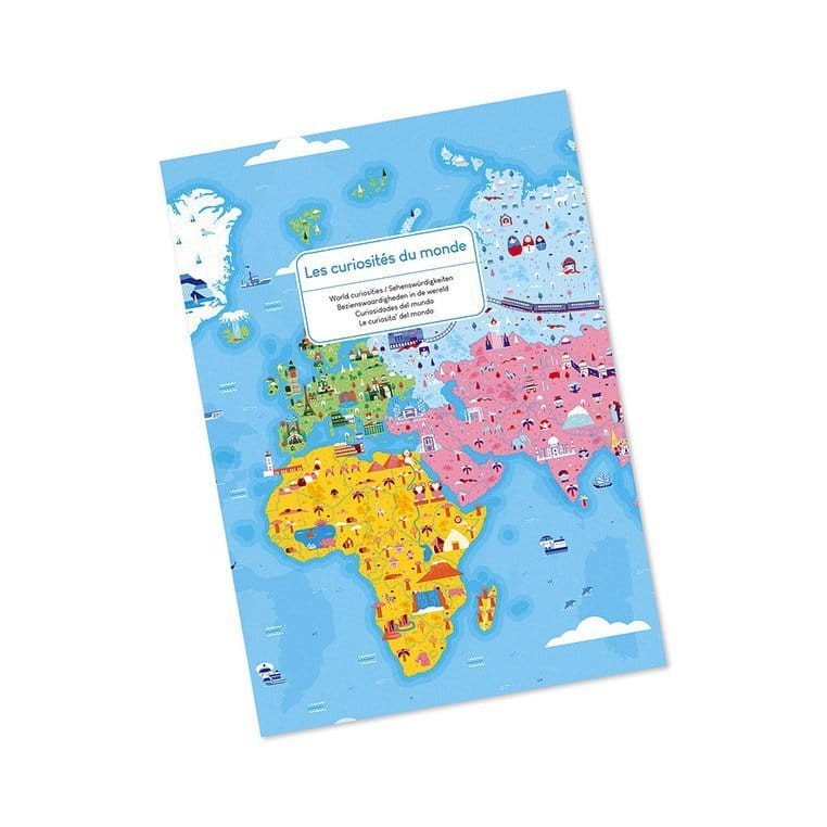 Puzzle edukacyjne z figurkami 3D Cuda świata 350 elementów 7 + / Janod
