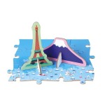 Puzzle edukacyjne z figurkami 3D Cuda świata 350 elementów 7 + / Janod