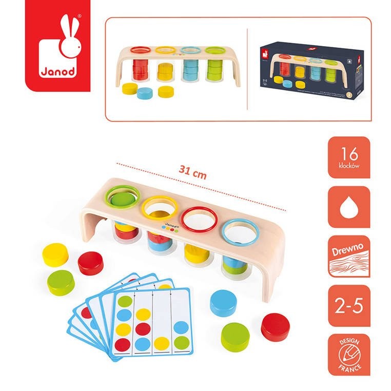 Drewniana układanka Sortowanie kolorów Essentiel / Janod