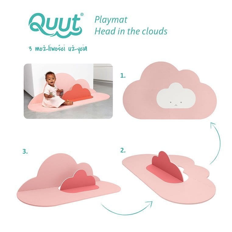 Mata do zabawy piankowa podłogowa Chmurka Playmat - Blush rose / QUUT