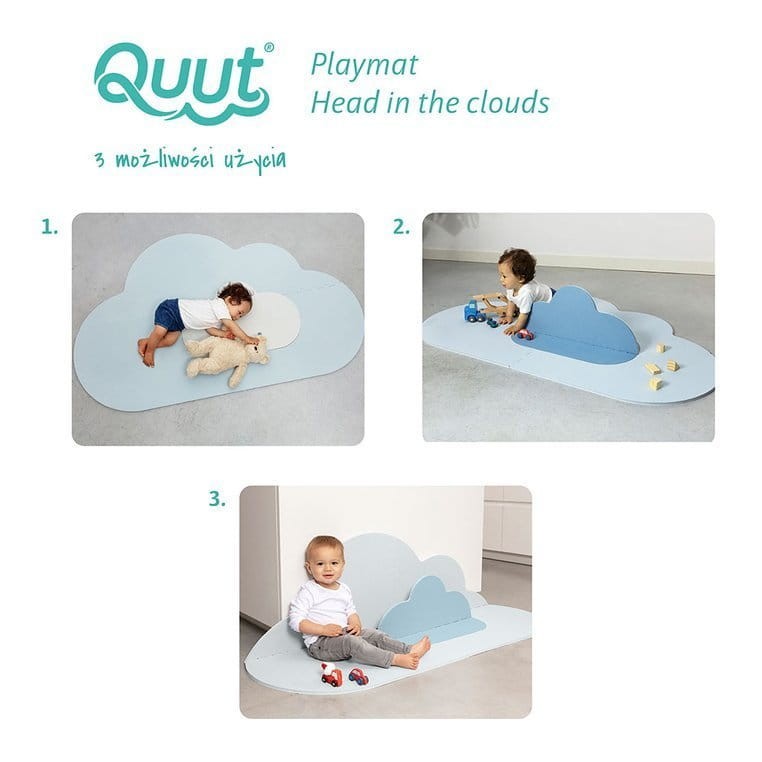 Mata do zabawy piankowa podłogowa Chmurka Playmat - Dusty blue / QUUT