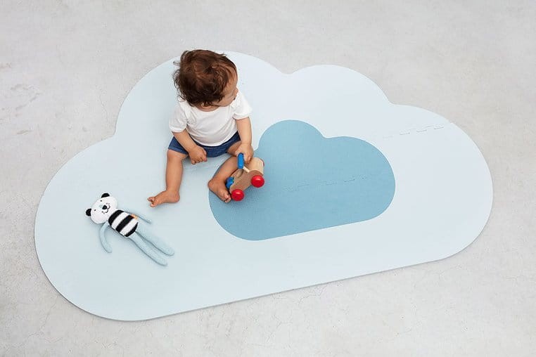 Mata do zabawy piankowa podłogowa Chmurka Playmat - Dusty blue / QUUT