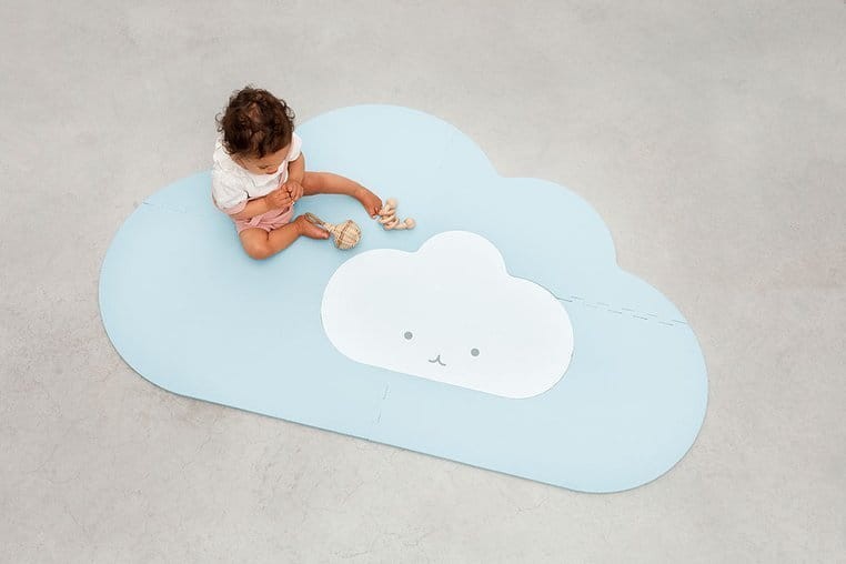 Mata do zabawy piankowa podłogowa Chmurka Playmat - Dusty blue / QUUT