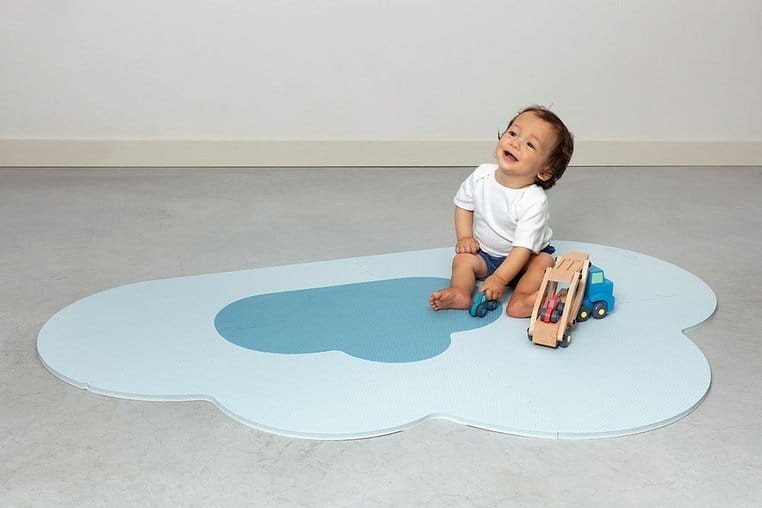 Mata do zabawy piankowa podłogowa Chmurka Playmat - Dusty blue / QUUT