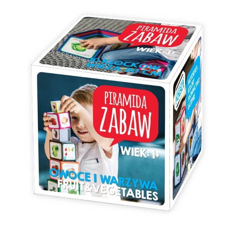 Kartonowe klocki dla dzieci – Owoce i warzywa / Piramida Zabaw