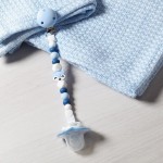 Zawieszka do smoczka silikon NATURAL NURSING niebieski lisek / Babyono