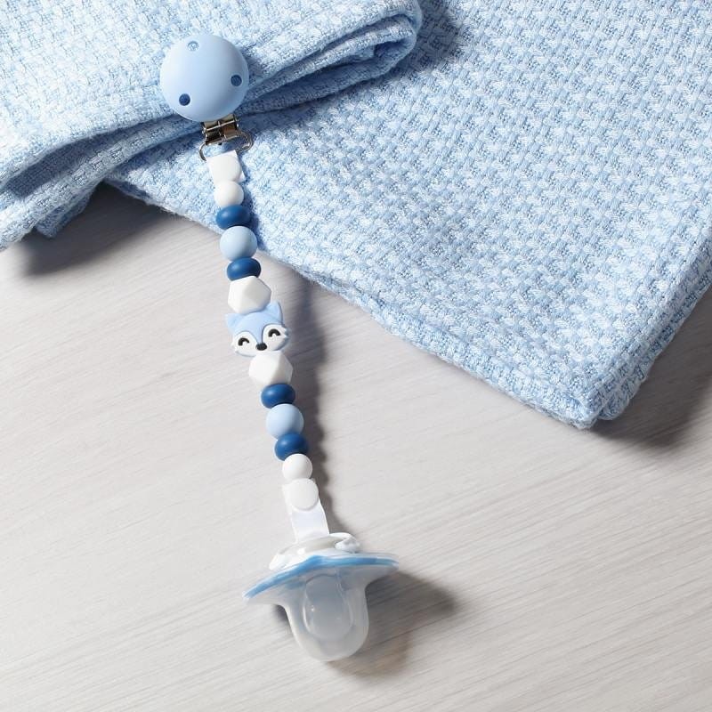 Zawieszka do smoczka silikon NATURAL NURSING niebieski lisek / Babyono