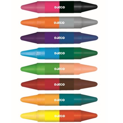 Kredki woskowe dwustronne 8szt. - 16 kolorów / Djeco DJ08874