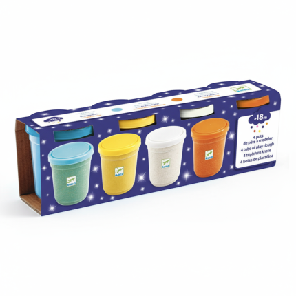 Masa plastyczna 4 szt. BROKATOWA  / Djeco DJ09029