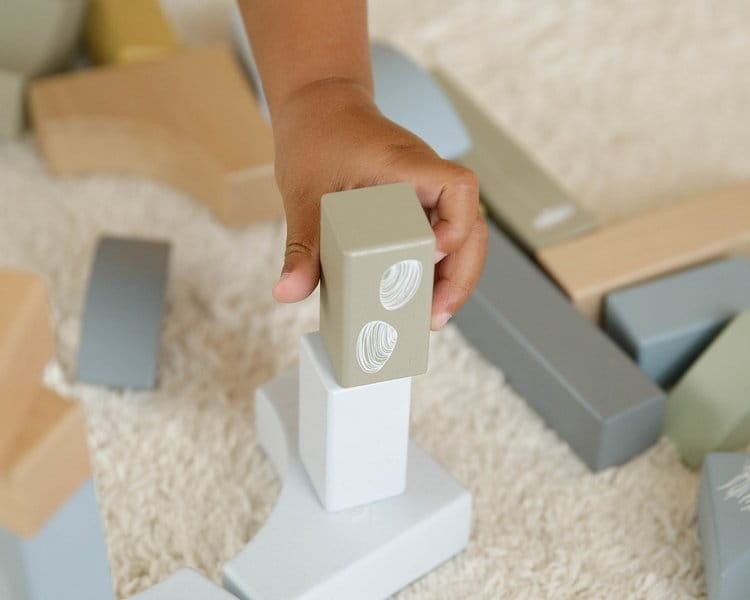 Wózek z klockami - ocean błękit / Little Dutch