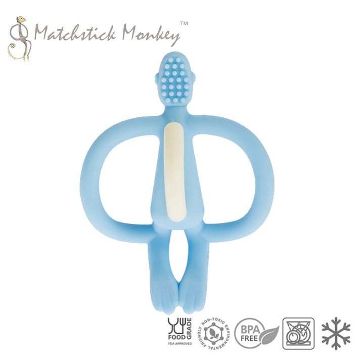 Gryzak masujący ze szczoteczką JASNY NIEBIESKI / Matchstick Monkey