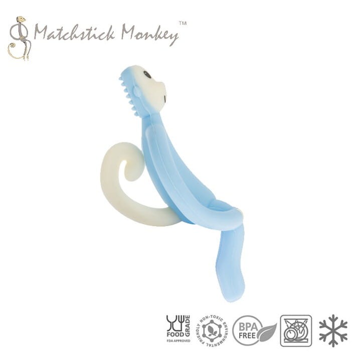 Gryzak masujący ze szczoteczką JASNY NIEBIESKI / Matchstick Monkey