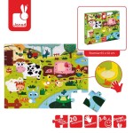 Puzzle sensoryczne 20 elementów Farma / Janod