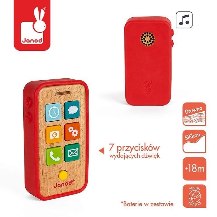 Telefon drewniany z dźwiękami / Janod