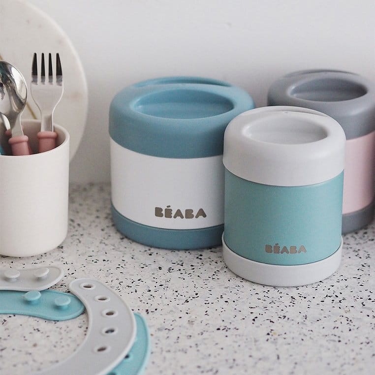 Pojemnik - termos obiadowy ze stali nierdzewnej 300 ml - eucalyptus green / Beaba