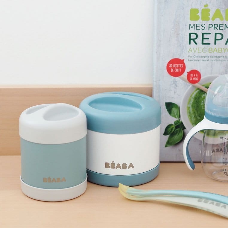 Pojemnik - termos obiadowy ze stali nierdzewnej 300 ml - eucalyptus green / Beaba