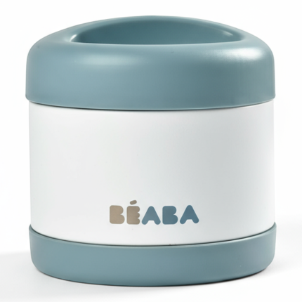 Duży pojemnik - termos obiadowy ze stali nierdzewnej 500 ml - baltic blue and white / Beaba