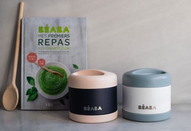 Duży pojemnik - termos obiadowy ze stali nierdzewnej 500 ml - baltic blue and white / Beaba